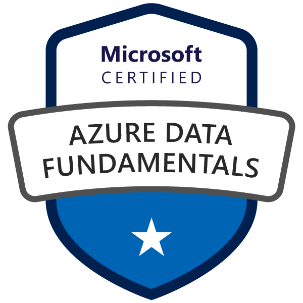 Azure Data Fundamentals badge by Microsoft